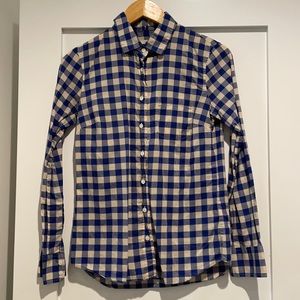 J.Crew blue and cream Buffalo check shirt